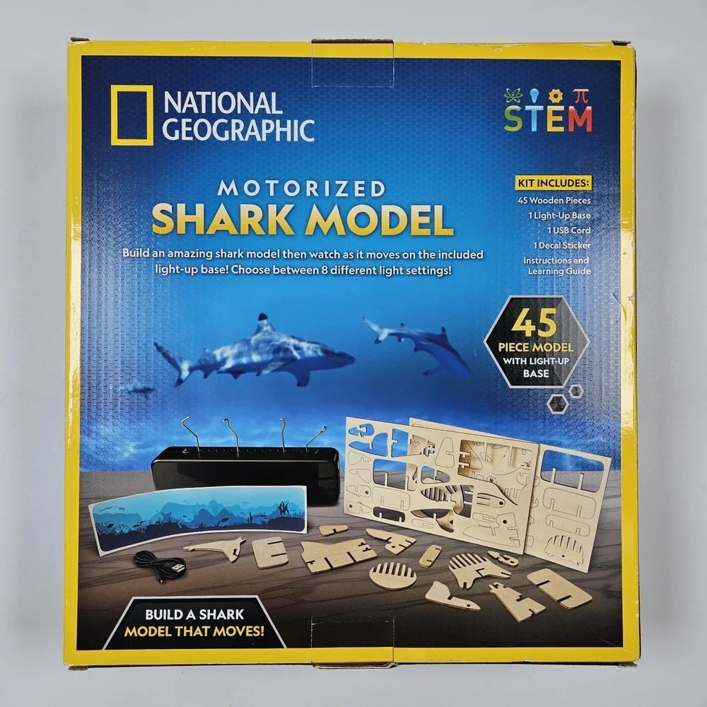 National Geographic Motorized Shark Model 3D Puzzle 45 Pieces 3D STEM Learning